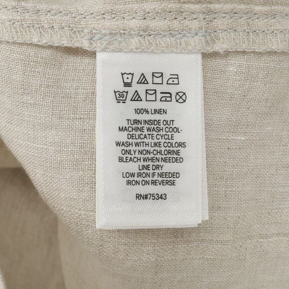 Tahari Top Womens Small Beige Linen Blouse Lightweight Pullover Resort Beach - Picture 11 of 11